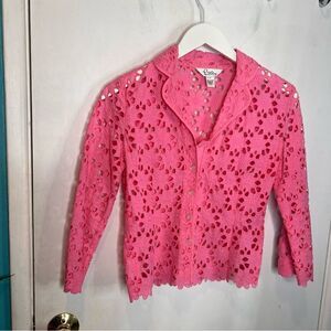 Lily Pulitzer eyelet top blazer super cute like new